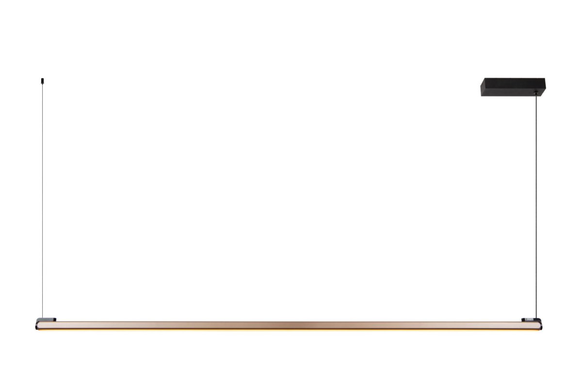 Braga 150cm Kaffe Taklampe Fra Lucide - Den elegante og minimalistiske designen smelter s&oslash;ml&oslash;st inn i ethvert moderne hjem, og den innebygde dimbare LED-lyskilden sender ut et varmt hvitt lys (2700K) som skaper en hyggelig atmosf&aelig;re.