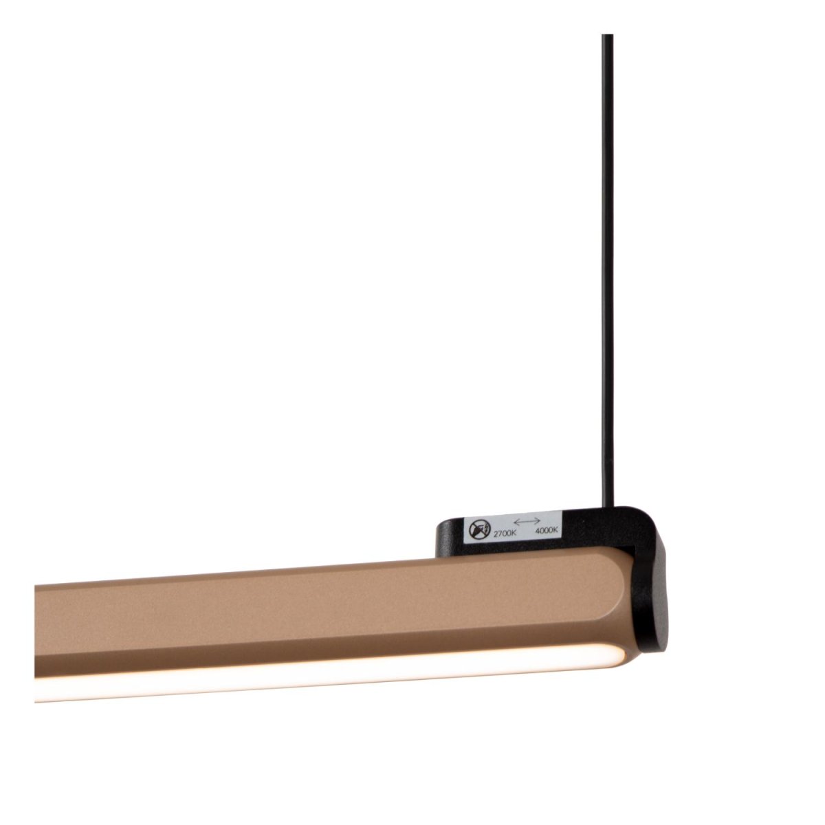 Braga 150cm Kaffe Taklampe Fra Lucide - Den elegante og minimalistiske designen smelter s&oslash;ml&oslash;st inn i ethvert moderne hjem, og den innebygde dimbare LED-lyskilden sender ut et varmt hvitt lys (2700K) som skaper en hyggelig atmosf&aelig;re.