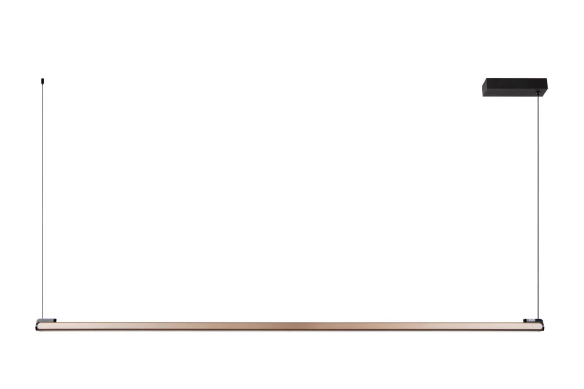 Braga 150cm Kaffe Taklampe Fra Lucide - Den elegante og minimalistiske designen smelter s&oslash;ml&oslash;st inn i ethvert moderne hjem, og den innebygde dimbare LED-lyskilden sender ut et varmt hvitt lys (2700K) som skaper en hyggelig atmosf&aelig;re.
