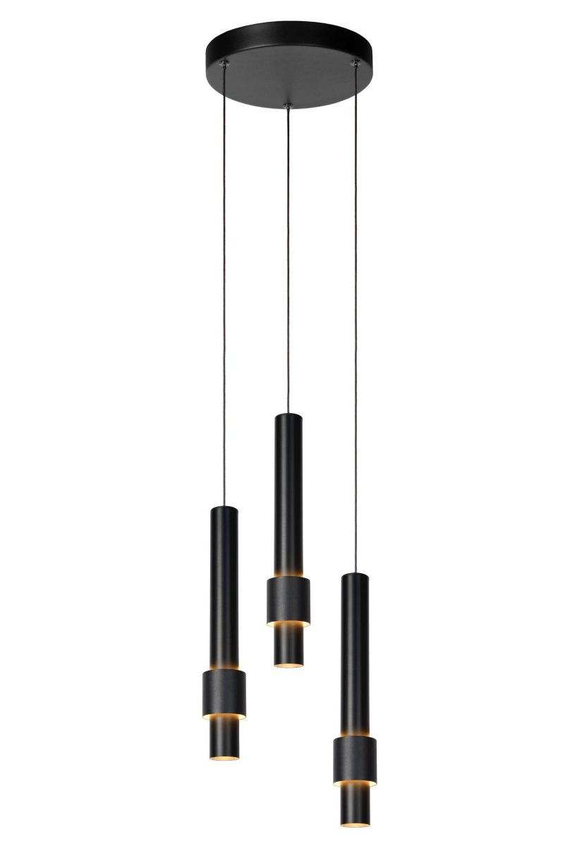 Margary Ø28 Svart Taklampe Fra Lucide - Med sine tre pendler lykkes taklampen Margary i å skape akkurat den rette atmosfæren og imponerer med sin sofistikerte design.