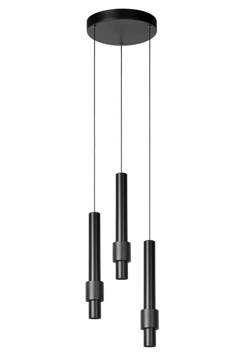 Margary Ø28 Svart Taklampe Fra Lucide - Med sine tre pendler lykkes taklampen Margary i å skape akkurat den rette atmosfæren og imponerer med sin sofistikerte design.