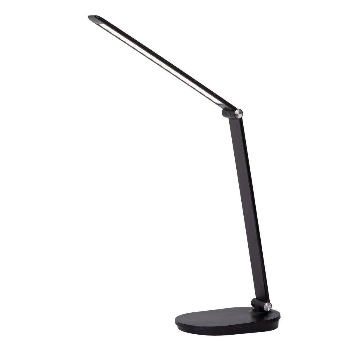 Aldwin 40cm Svart skrivebordslampe Fra Lucide - Denne funksjonelle skrivebordslampen er laget av høykvalitets ABS og er utstyrt med en dimmebar LED-lyskilde som sender ut et varmhvitt lys og enkelt kontrolleres via en berøringssensor på lampen.