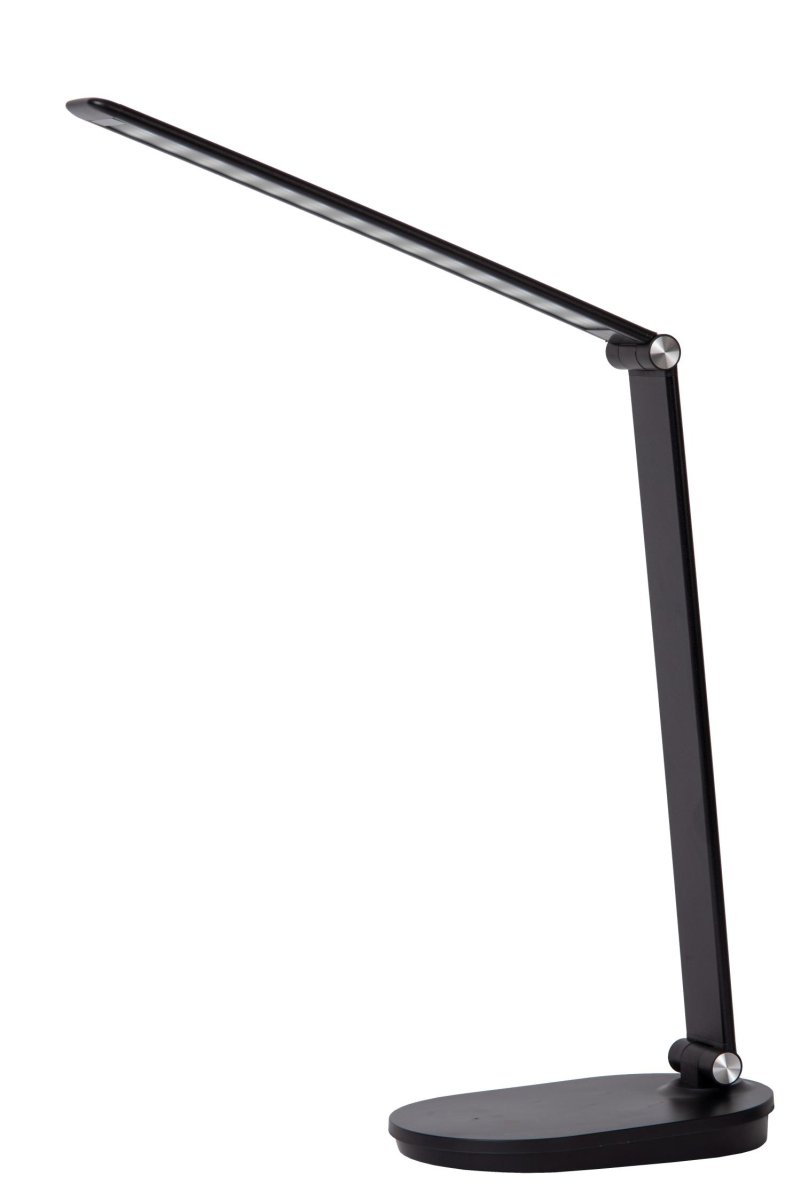 Aldwin 40cm Svart skrivebordslampe Fra Lucide - Denne funksjonelle skrivebordslampen er laget av høykvalitets ABS og er utstyrt med en dimmebar LED-lyskilde som sender ut et varmhvitt lys og enkelt kontrolleres via en berøringssensor på lampen.