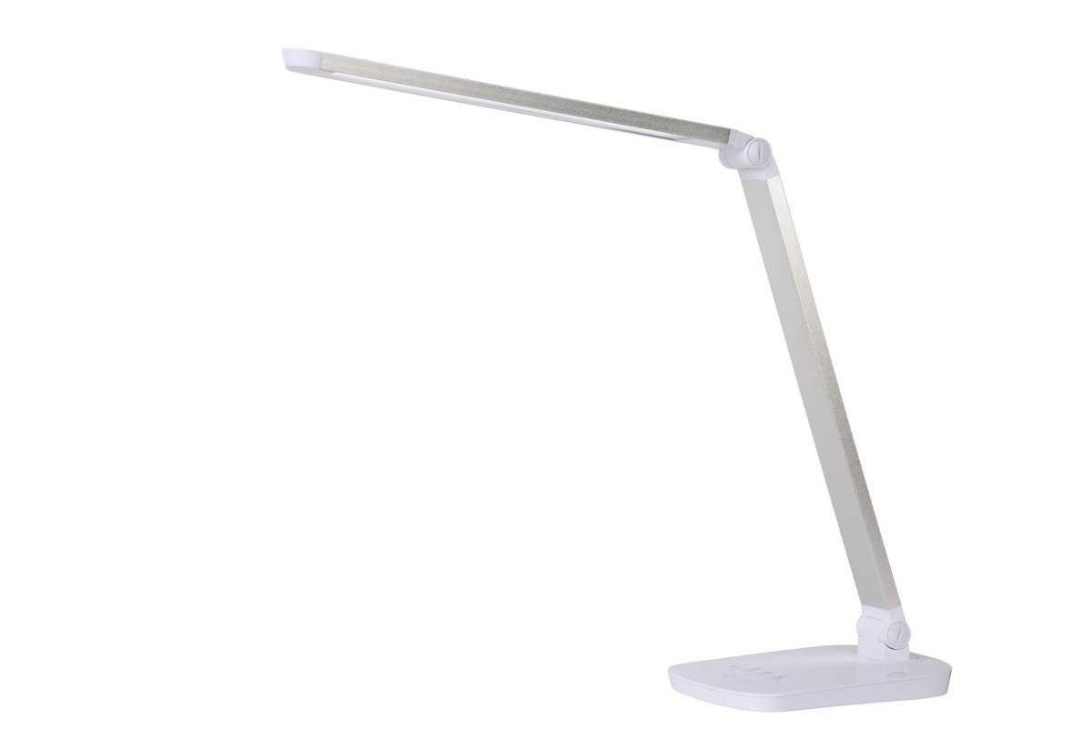 Vario Led 42cm Hvit skrivebordslampe Fra Lucide - Den innebygde LED-lyskilden justeres fra 2700 K til 6500 K for å skape den rette atmosfæren for studier eller jobb.