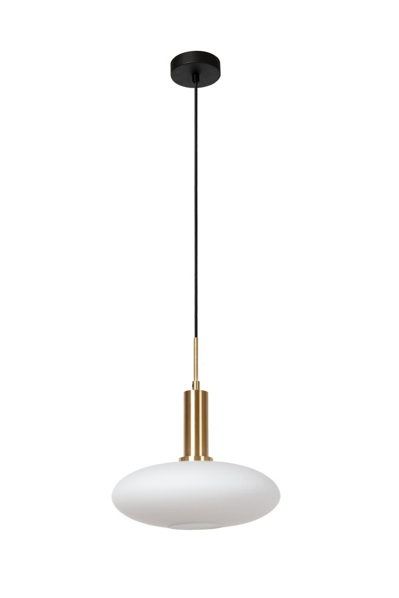 Singala Ø30 Matt gull/messing Taklampe Fra Lucide - Den runde glasskulen som utgjør lampeskjermen skaper den rette stemningen for alle anledninger, spesielt når Singala er koblet til en kompatibel dimmer.