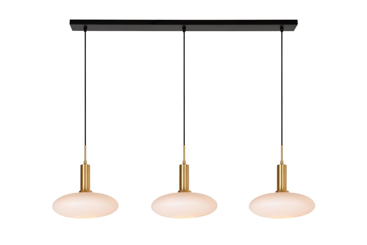 Singala 126cm Matt gull/messing Taklampe Fra Lucide - Den runde glasskulen som utgjør lampeskjermen skaper den rette stemningen for alle anledninger, spesielt når Singala er koblet til en kompatibel dimmer.