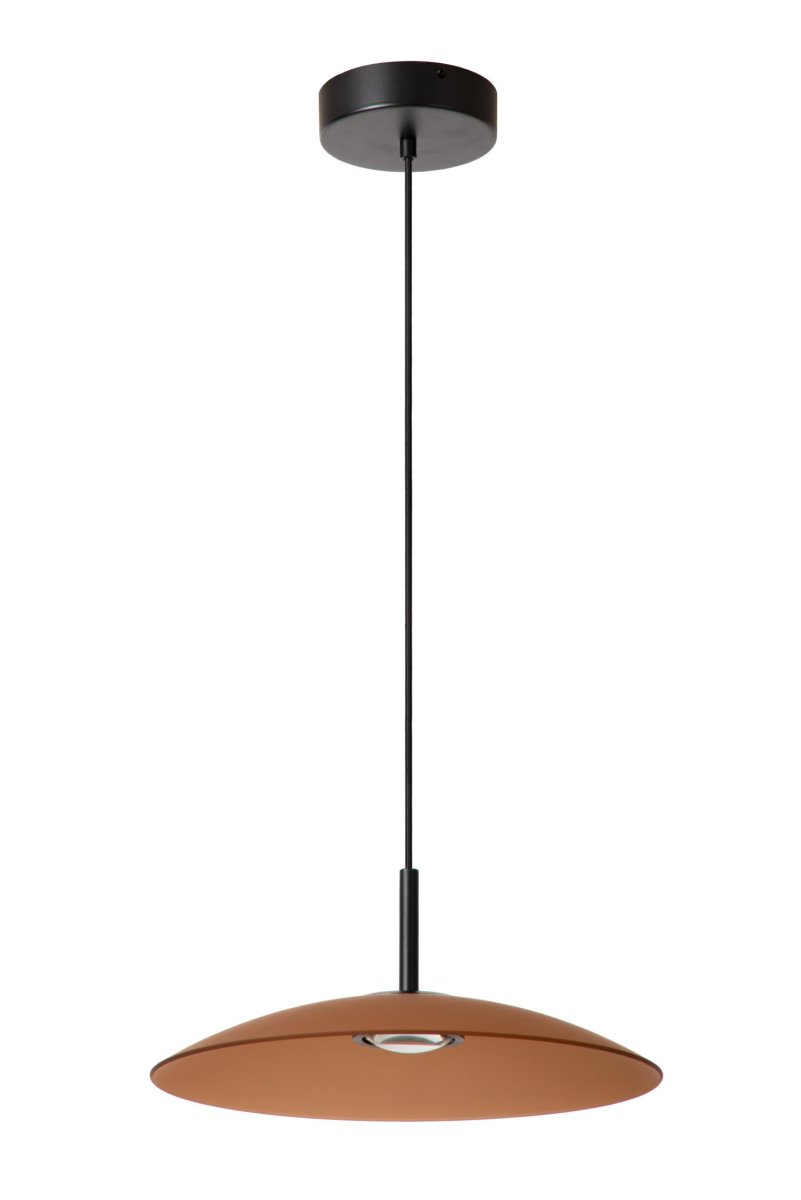 Menga Ø40 Rav Taklampe Fra Lucide - Denne originale pendellampen, laget av satengmatt glass av h&oslash;y kvalitet, har en innebygd linse som gir b&aring;de et klart lys nedover og en myk gl&oslash;d.