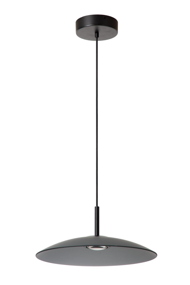 Menga Ø40 Røykfarget Taklampe Fra Lucide - Denne originale pendellampen, laget av satengmatt glass av h&oslash;y kvalitet, har en innebygd linse som gir b&aring;de et klart lys nedover og en myk gl&oslash;d.