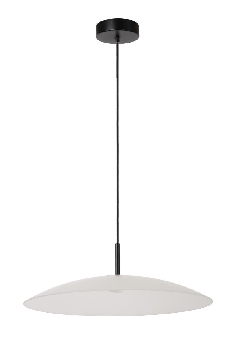 Menga Ø60 Opal Taklampe Fra Lucide - Denne originale pendellampen, laget av satengmatt glass av h&oslash;y kvalitet, har en innebygd linse som gir b&aring;de et klart lys nedover og en myk gl&oslash;d.