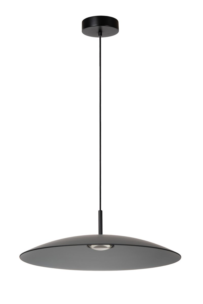 Menga Ø60 Røykfarget Taklampe Fra Lucide - Denne originale pendellampen, laget av satengmatt glass av h&oslash;y kvalitet, har en innebygd linse som gir b&aring;de et klart lys nedover og en myk gl&oslash;d.