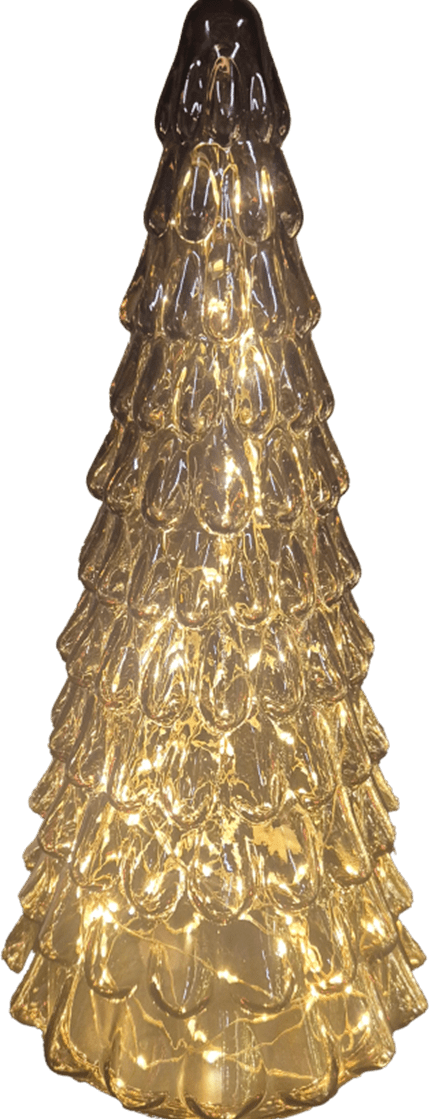 Gran 30cm Brun Fra Pixie Design - Det vakkert formede grantreet har en innebygd lyslenke med 100 sm&aring; LED-dioder som sprer en behagelig, varm hvit gl&oslash;d.