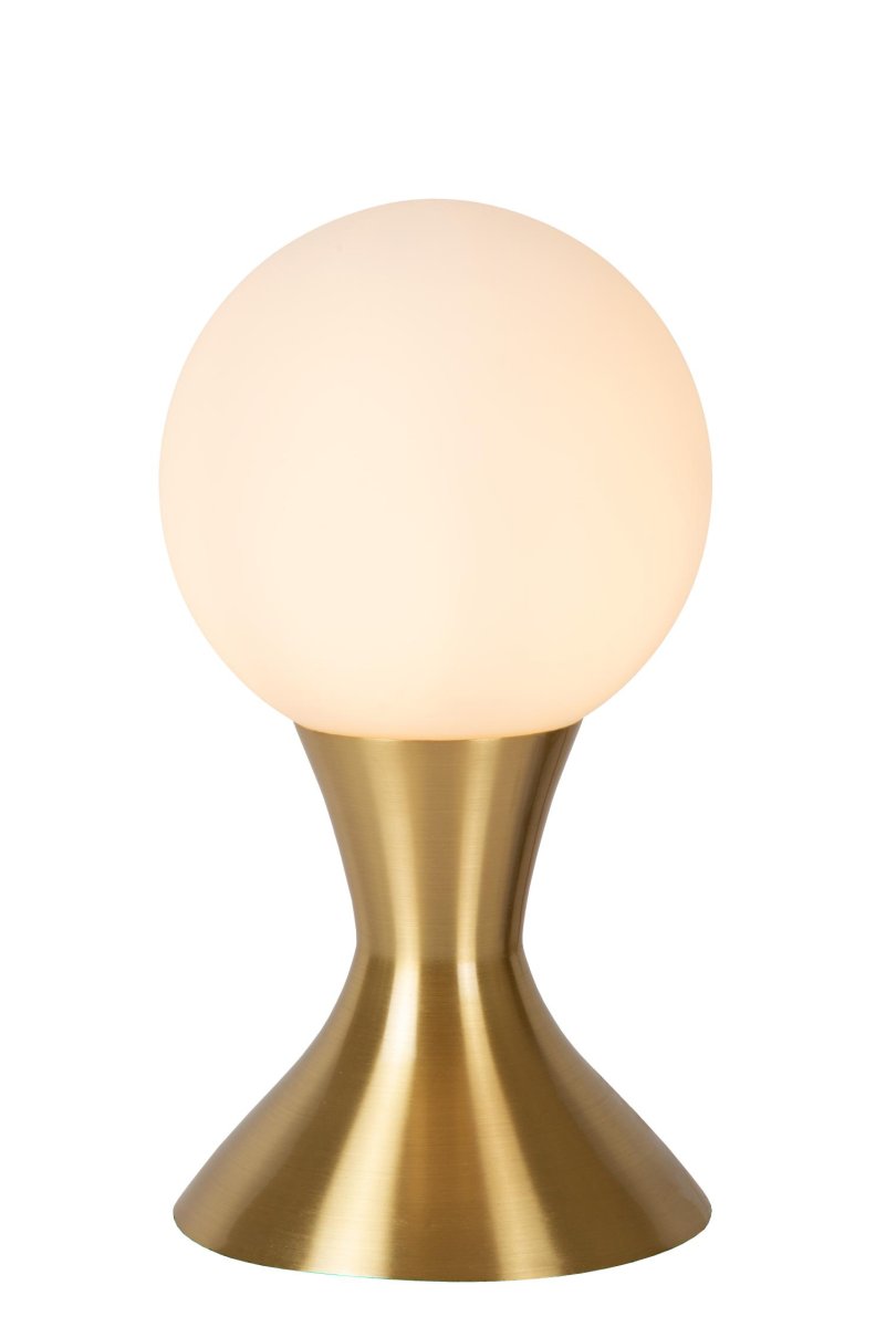 Moya 22cm Matt gull/messing bordlampe Fra Lucide - Den er stilig retro og ekstremt elegant &ndash; en bordlampe som garantert blir en suksess.