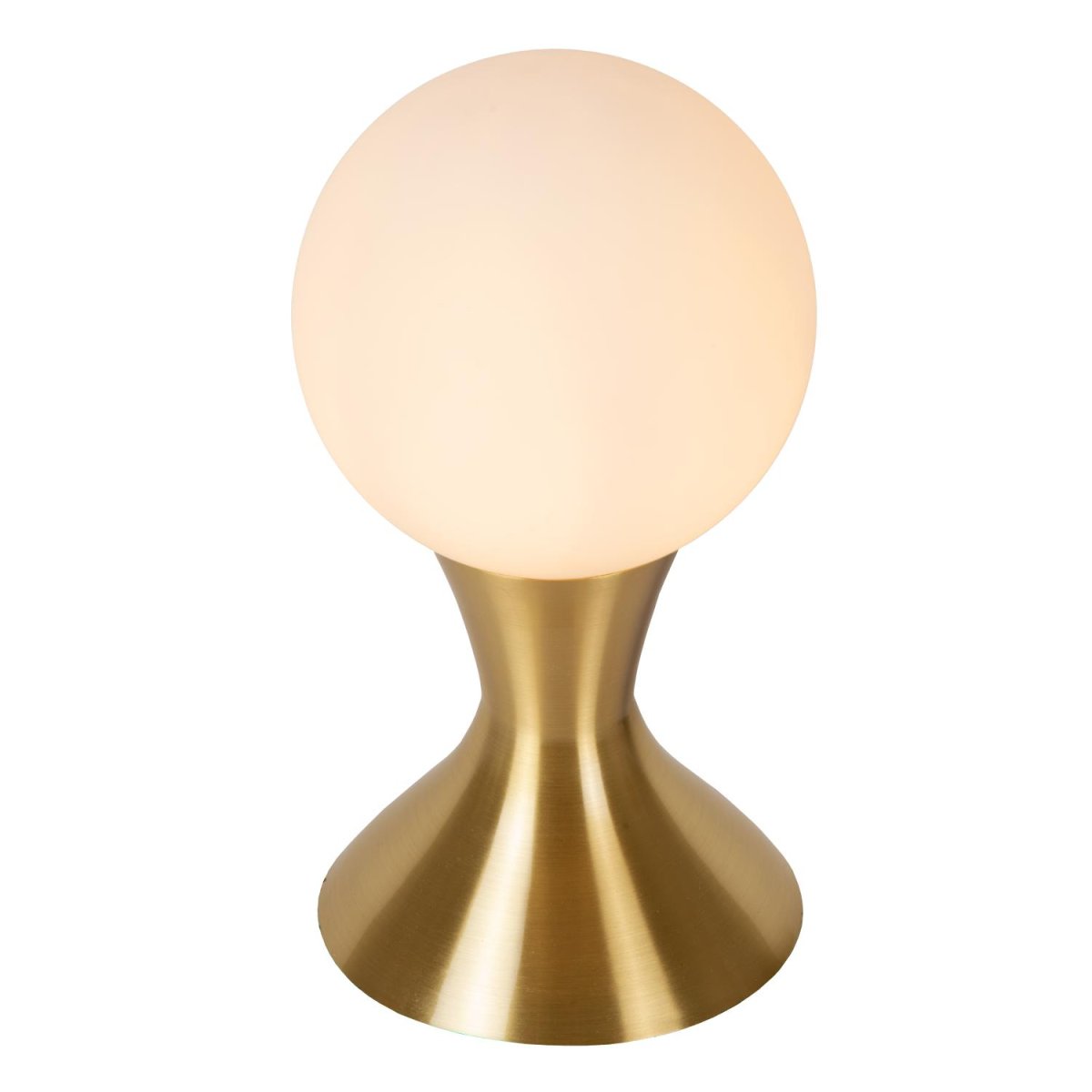 Moya 22cm Matt gull/messing bordlampe Fra Lucide - Den er stilig retro og ekstremt elegant &ndash; en bordlampe som garantert blir en suksess.