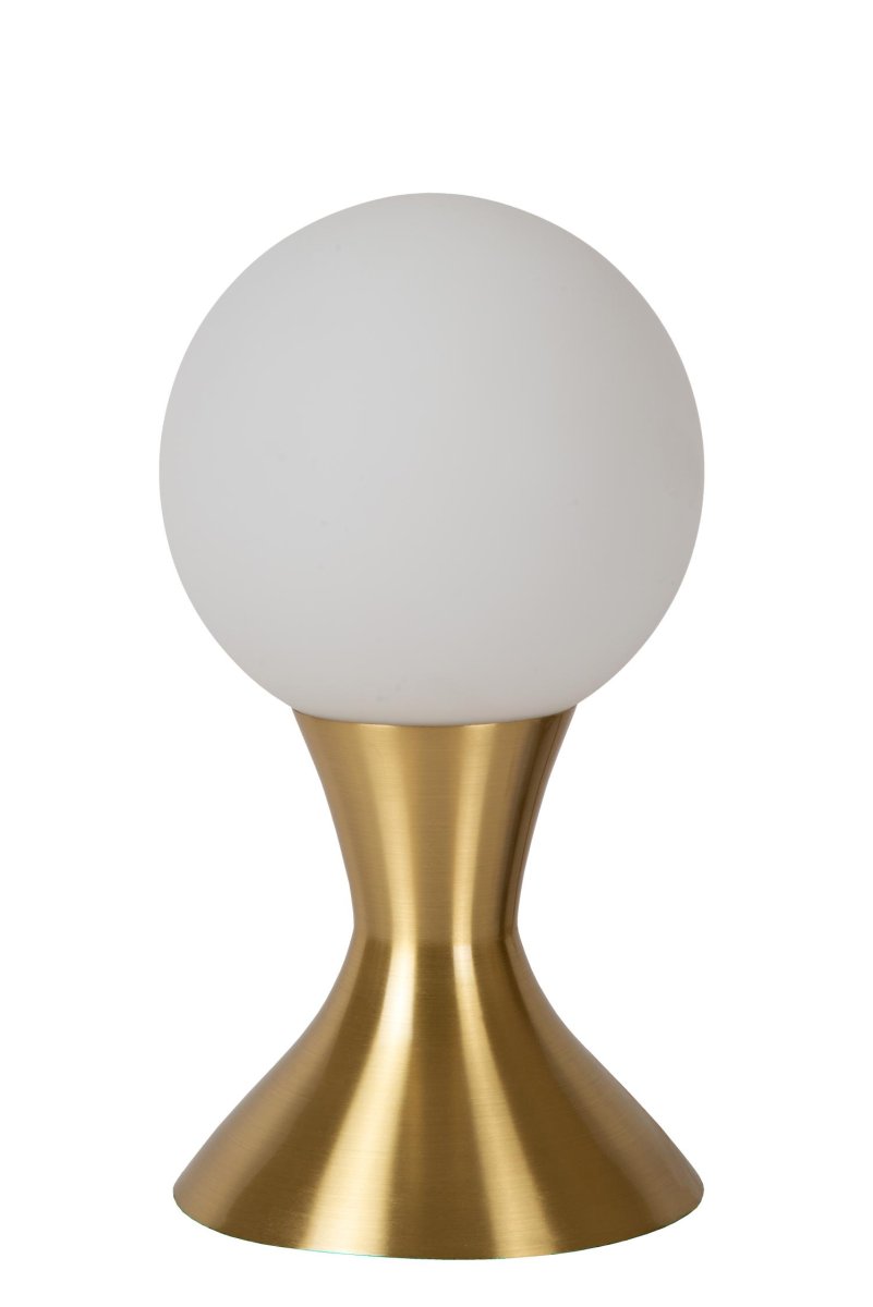Moya 22cm Matt gull/messing bordlampe Fra Lucide - Den er stilig retro og ekstremt elegant &ndash; en bordlampe som garantert blir en suksess.