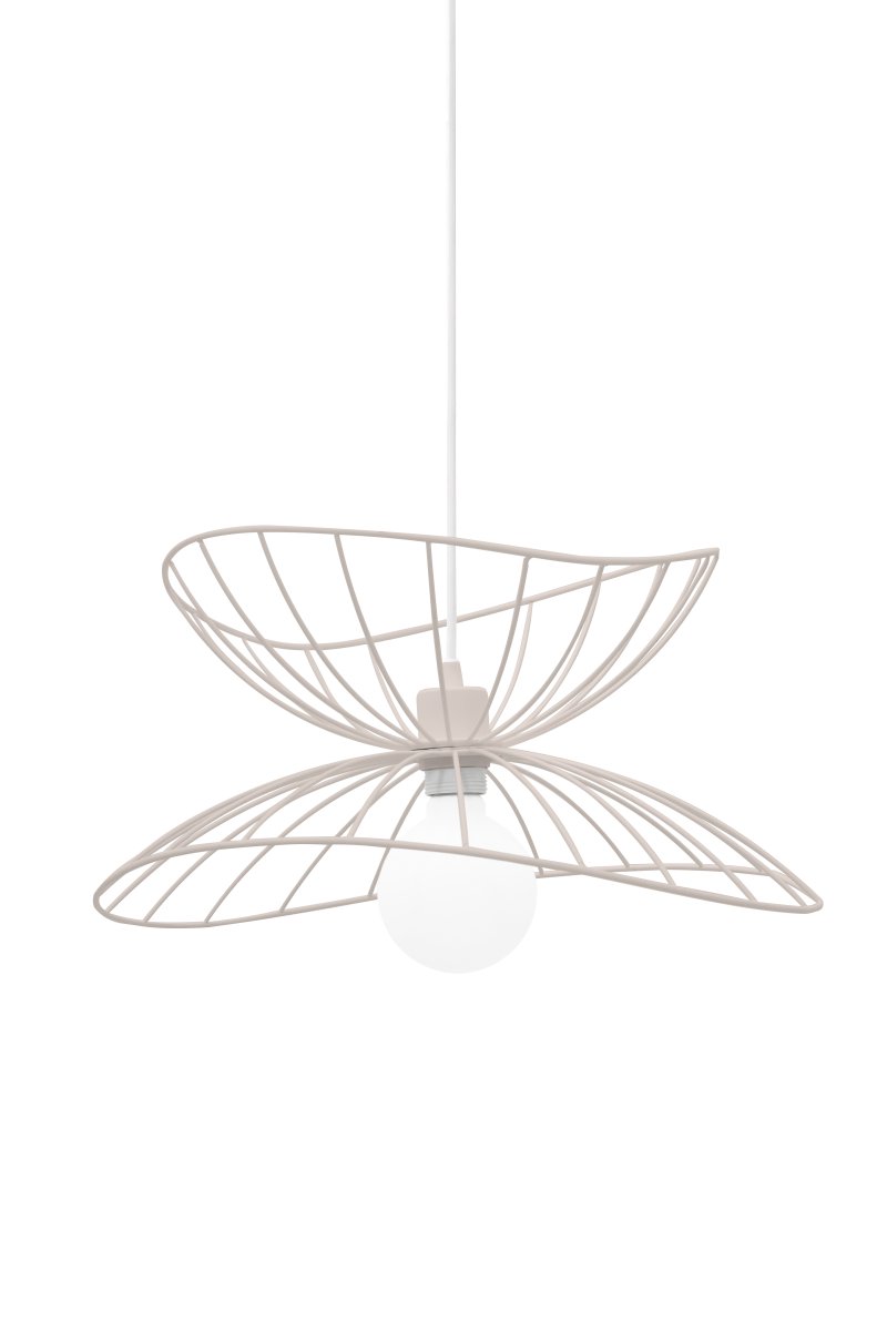 Ray Ø45 Beige Taklampe Fra Globen Lighting - Ray er en metallpendel med en organisk, mykt b&oslash;lgende form.