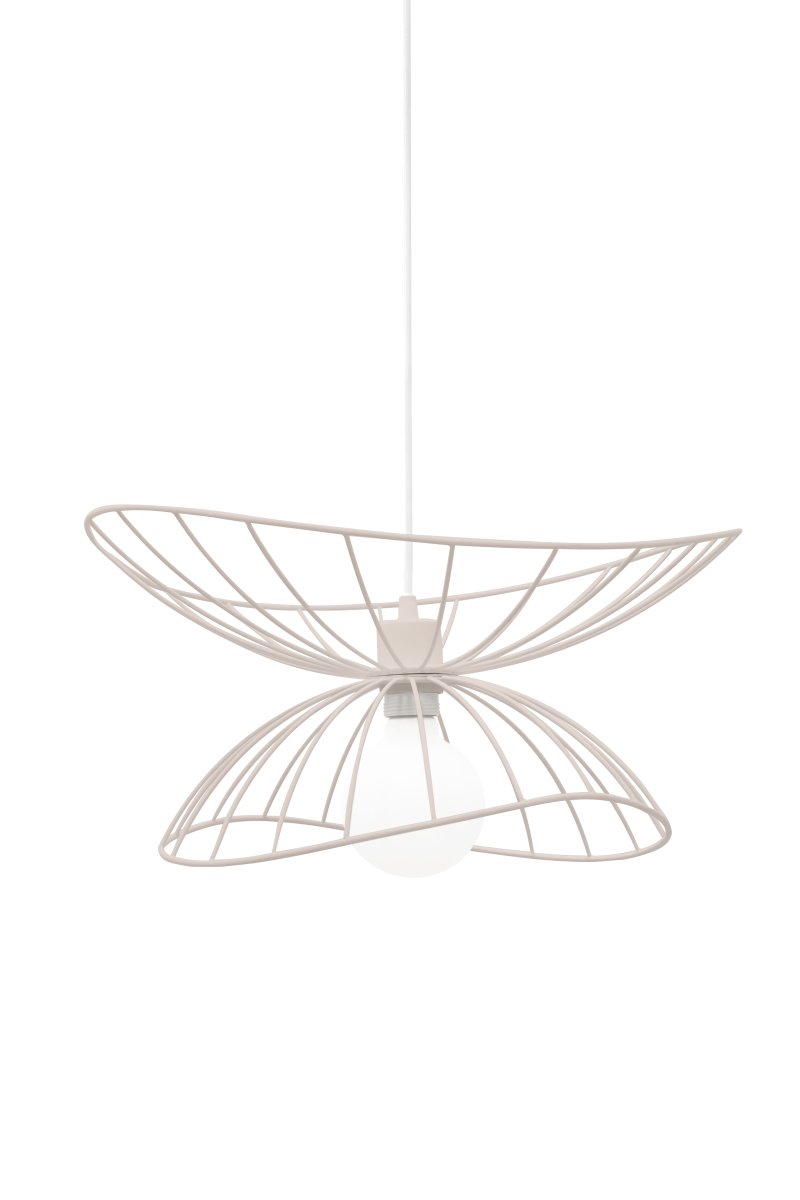 Ray Ø45 Beige Taklampe Fra Globen Lighting - Ray er en metallpendel med en organisk, mykt b&oslash;lgende form.