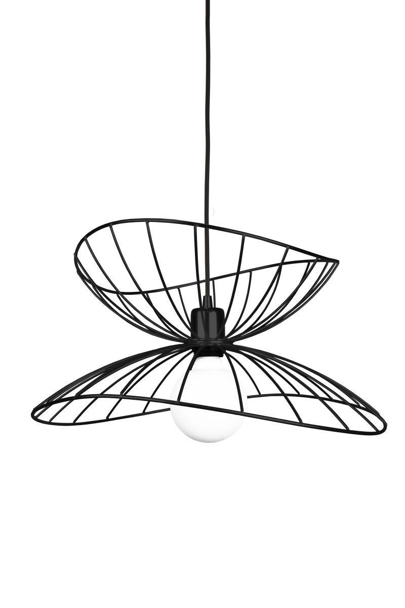 Ray Ø45 Svart Taklampe Fra Globen Lighting - Ray er en metallpendel med en organisk, mykt b&oslash;lgende form.