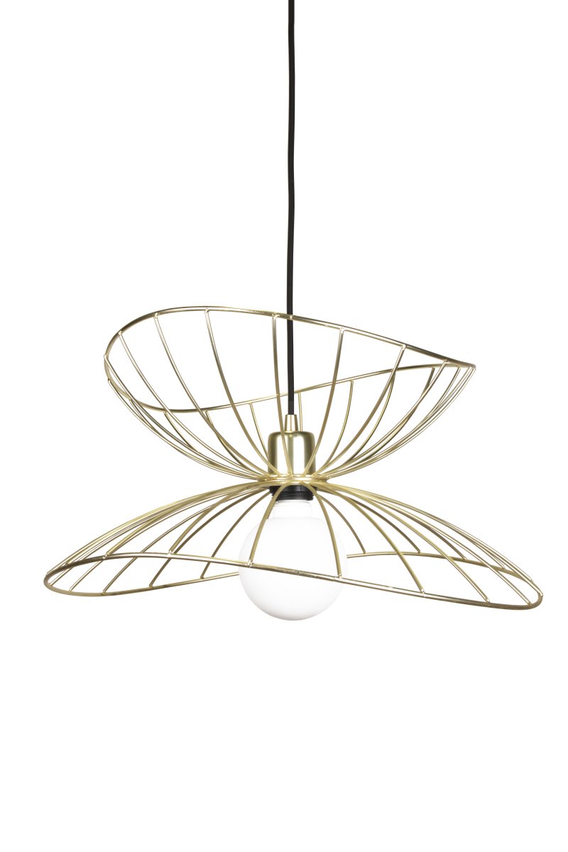 Ray Ø45 Børstet messing Taklampe Fra Globen Lighting - Ray er en metallpendel med en organisk, mykt bølgende form.