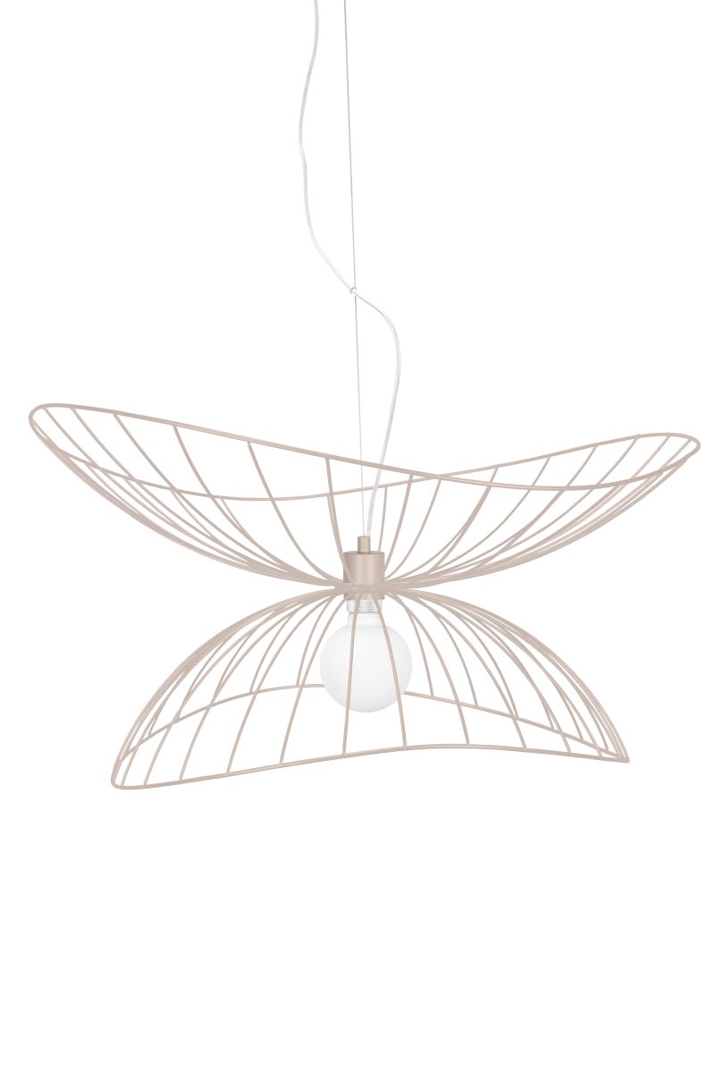 Ray Ø70 Beige Taklampe Fra Globen Lighting - Ray er en metallpendel med en organisk, mykt bølgende form.