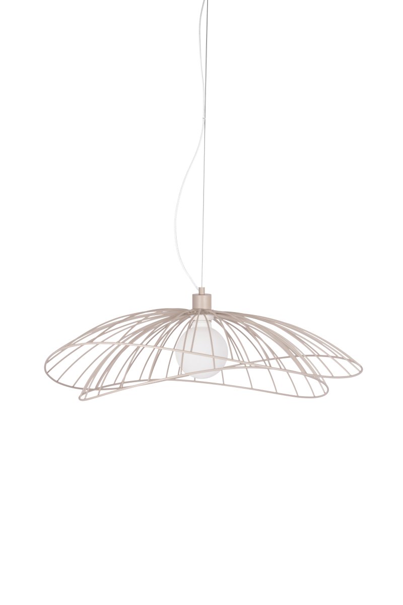 Ray Ø70 Beige Taklampe Fra Globen Lighting - Ray er en metallpendel med en organisk, mykt bølgende form.