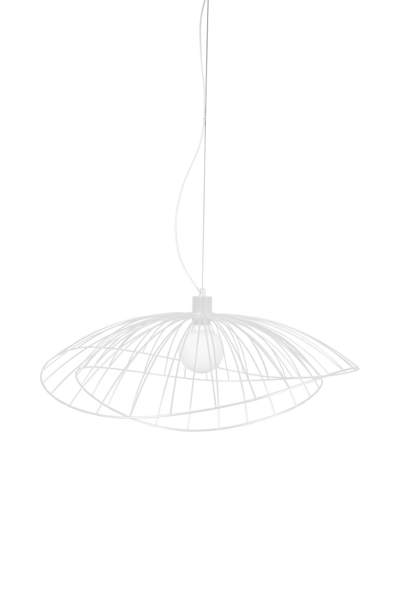 Ray Ø70 Hvit Taklampe Fra Globen Lighting - Ray er en metallpendel med en organisk, mykt bølgende form.
