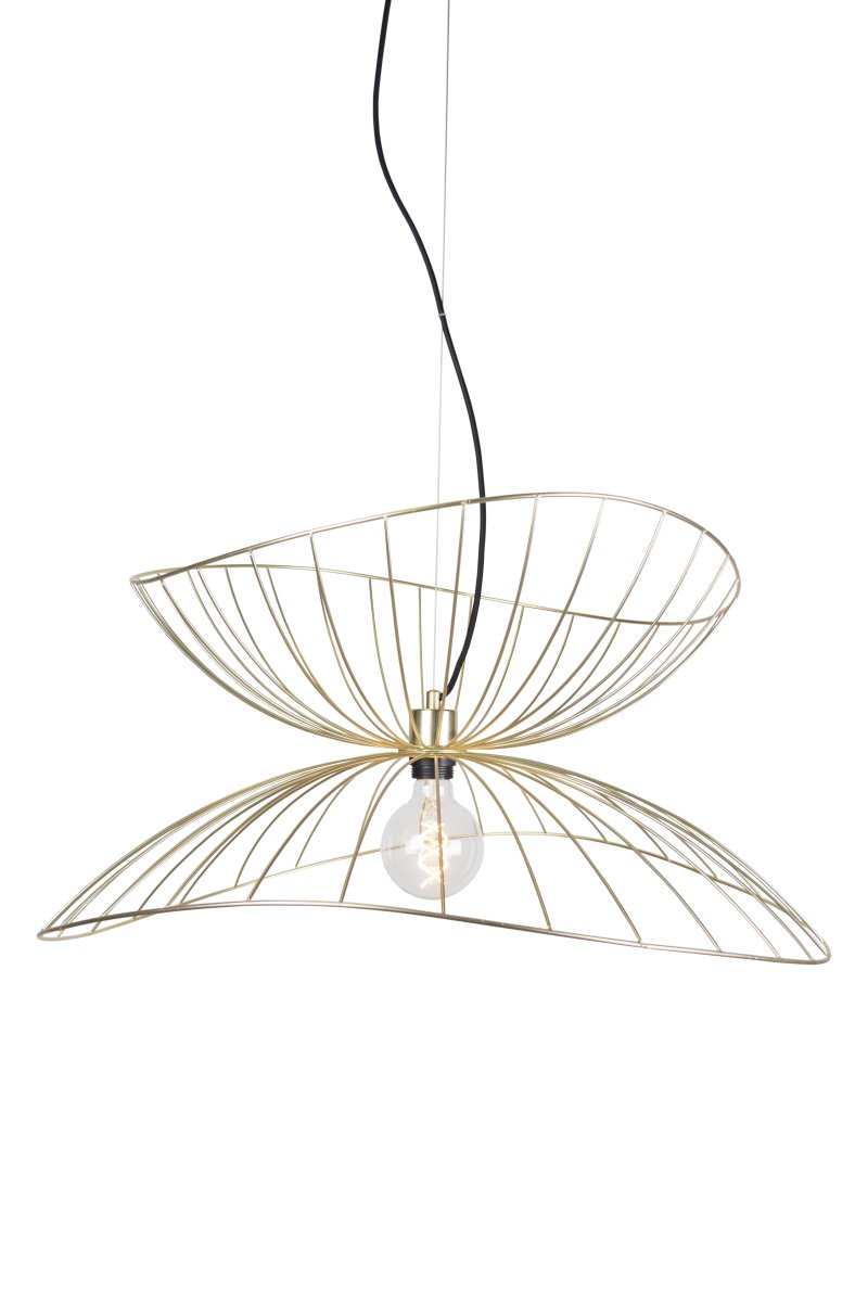 Ray Ø70 Børstet messing Taklampe Fra Globen Lighting - Ray er en metallpendel med en organisk, mykt bølgende form.