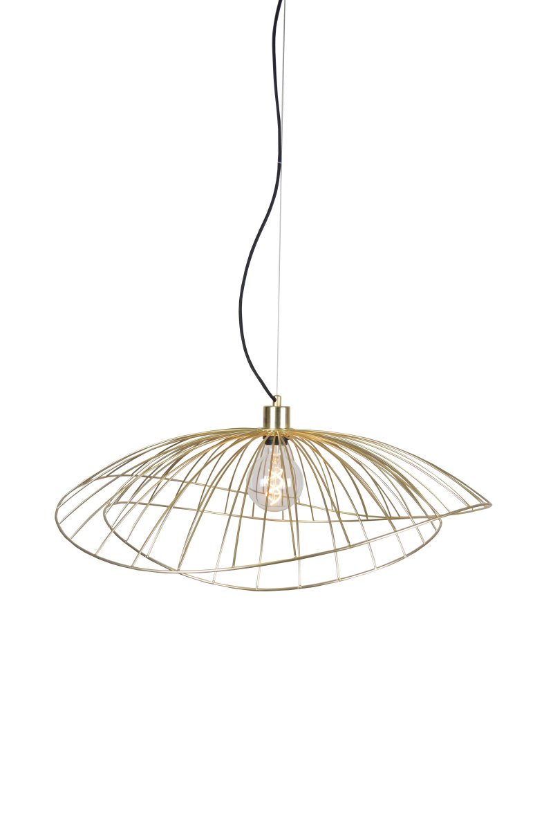 Ray Ø70 Børstet messing Taklampe Fra Globen Lighting - Ray er en metallpendel med en organisk, mykt bølgende form.