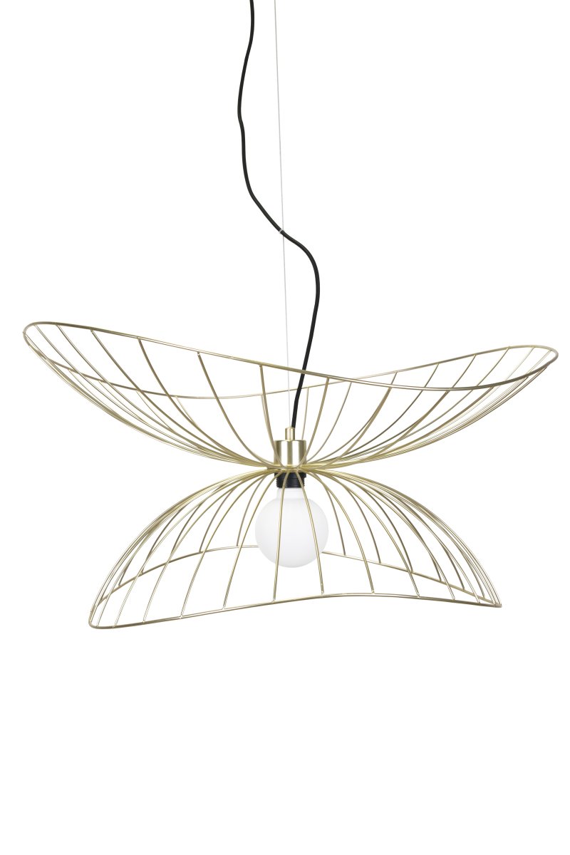 Ray Ø70 Børstet messing Taklampe Fra Globen Lighting - Ray er en metallpendel med en organisk, mykt bølgende form.