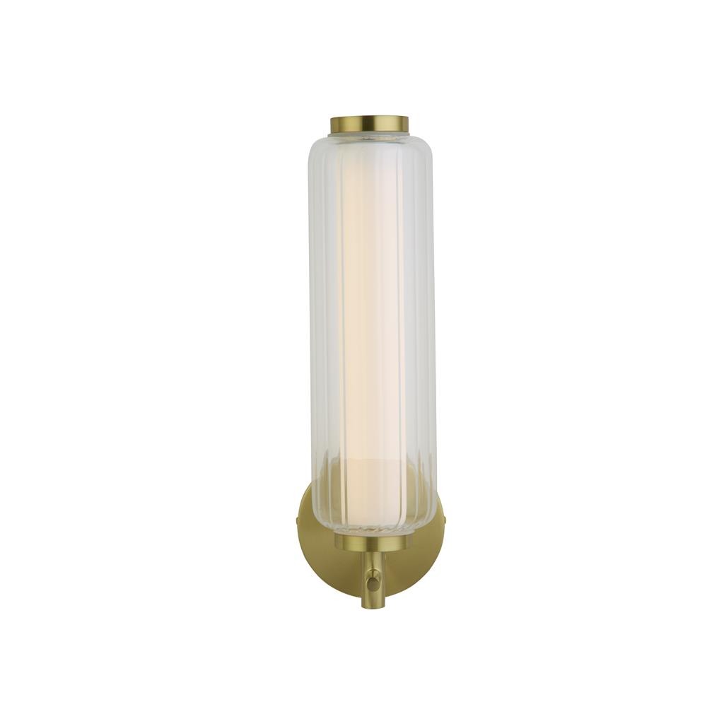 Mod 32cm Messing vegglampe Fra Searchlight - Inne i skjermen er det en opal diffuser som gir et mykt, jevnt og blendfritt lys i rommet.