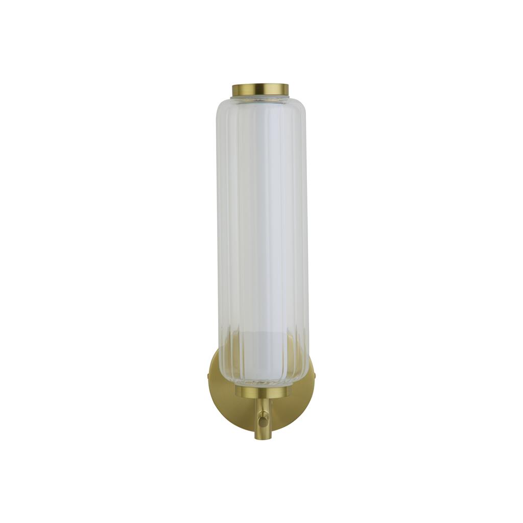Mod 32cm Messing vegglampe Fra Searchlight - Inne i skjermen er det en opal diffuser som gir et mykt, jevnt og blendfritt lys i rommet.
