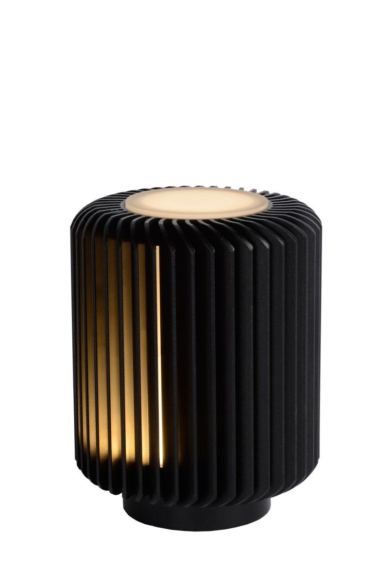 Turbin 14cm Svart bordlampe Fra Lucide - Denne sjarmerende bordlampen er en moderne sylinder som er knapt 10 centimeter bred, lang og høy.