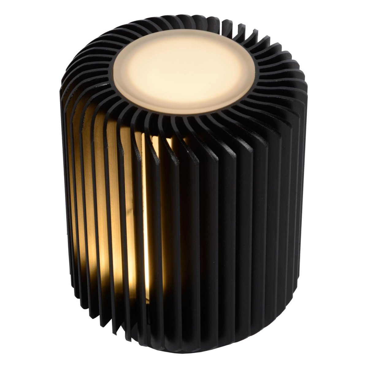 Turbin 14cm Svart bordlampe Fra Lucide - Denne sjarmerende bordlampen er en moderne sylinder som er knapt 10 centimeter bred, lang og høy.