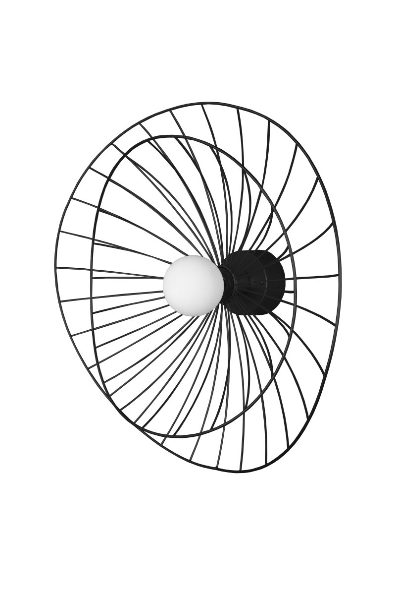 Ray Ø60 Svart vegglampe Fra Globen Lighting - Lampen kan monteres b&aring;de i taket og p&aring; veggen, noe som gj&oslash;r den fleksibel i bruk.