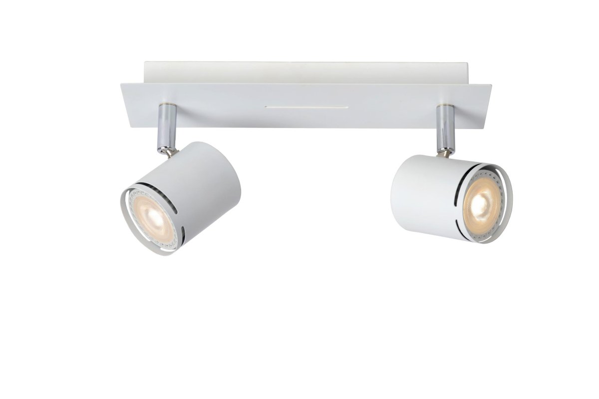 Rilou 2 Hvit spotlight Fra Lucide - Rilou er utstyrt med en 4,5W - varmhvit - 3000 Kelvin - energieffektiv - dimbar - LED-lyskilde.