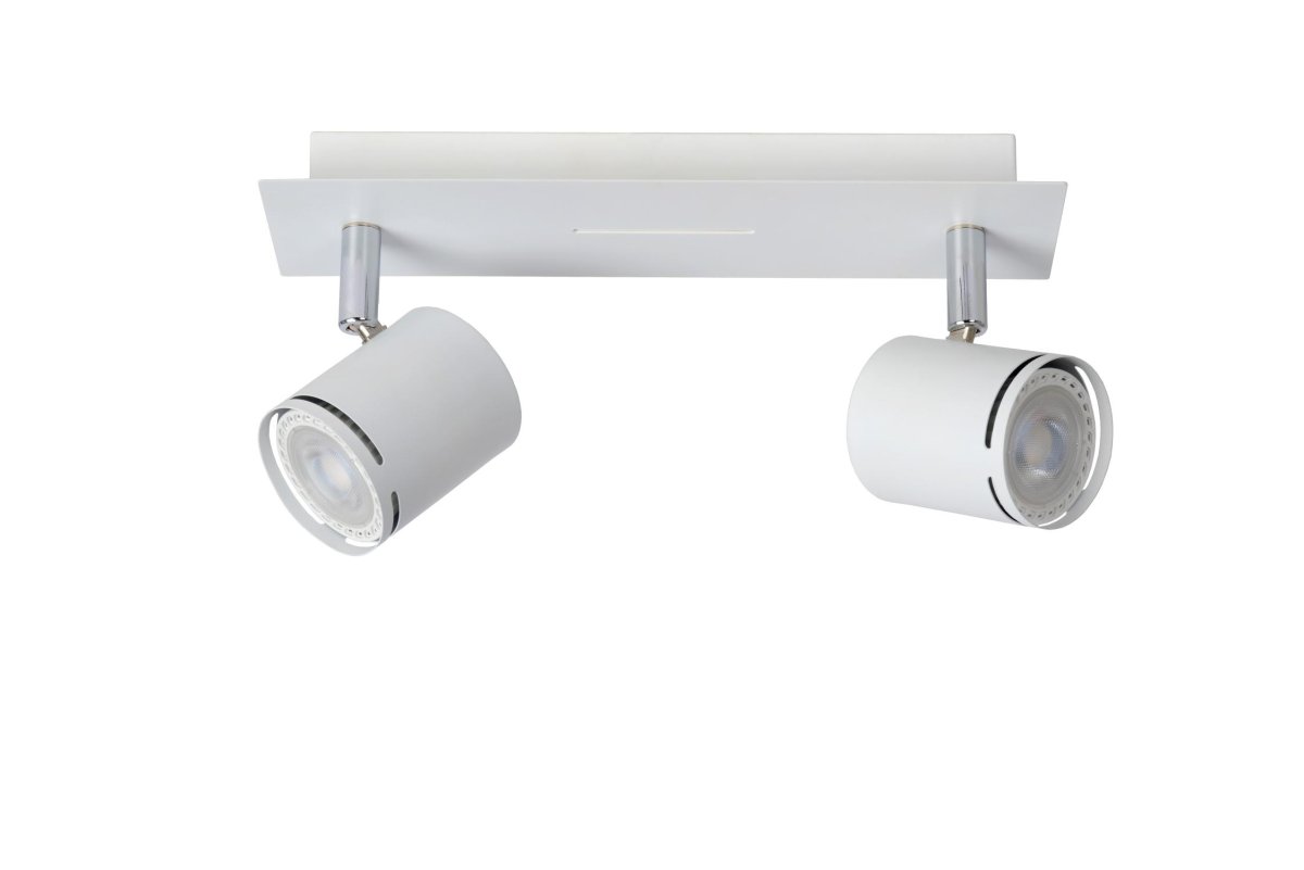 Rilou 2 Hvit spotlight Fra Lucide - Rilou er utstyrt med en 4,5W - varmhvit - 3000 Kelvin - energieffektiv - dimbar - LED-lyskilde.