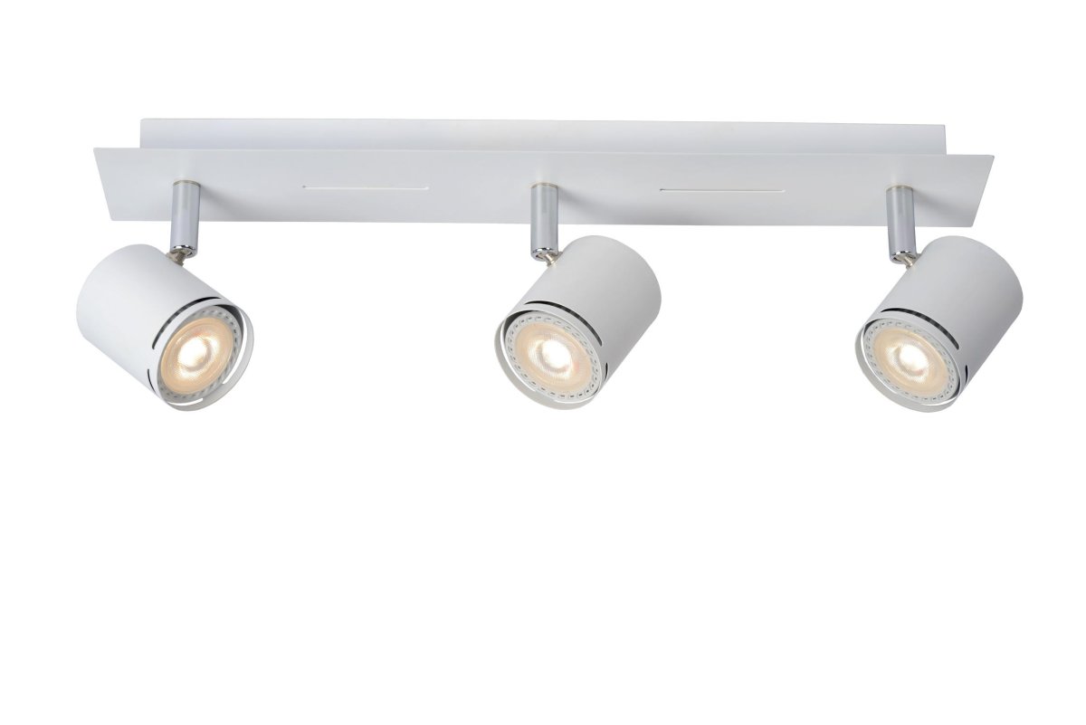 Rilou 3 Hvit spotlight Fra Lucide - Rilou er utstyrt med en 4,5W - varmhvit - 3000 Kelvin - energieffektiv - dimbar - LED-lyskilde.
