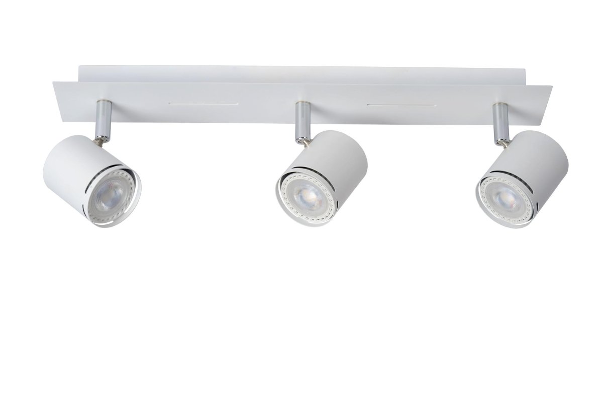 Rilou 3 Hvit spotlight Fra Lucide - Rilou er utstyrt med en 4,5W - varmhvit - 3000 Kelvin - energieffektiv - dimbar - LED-lyskilde.