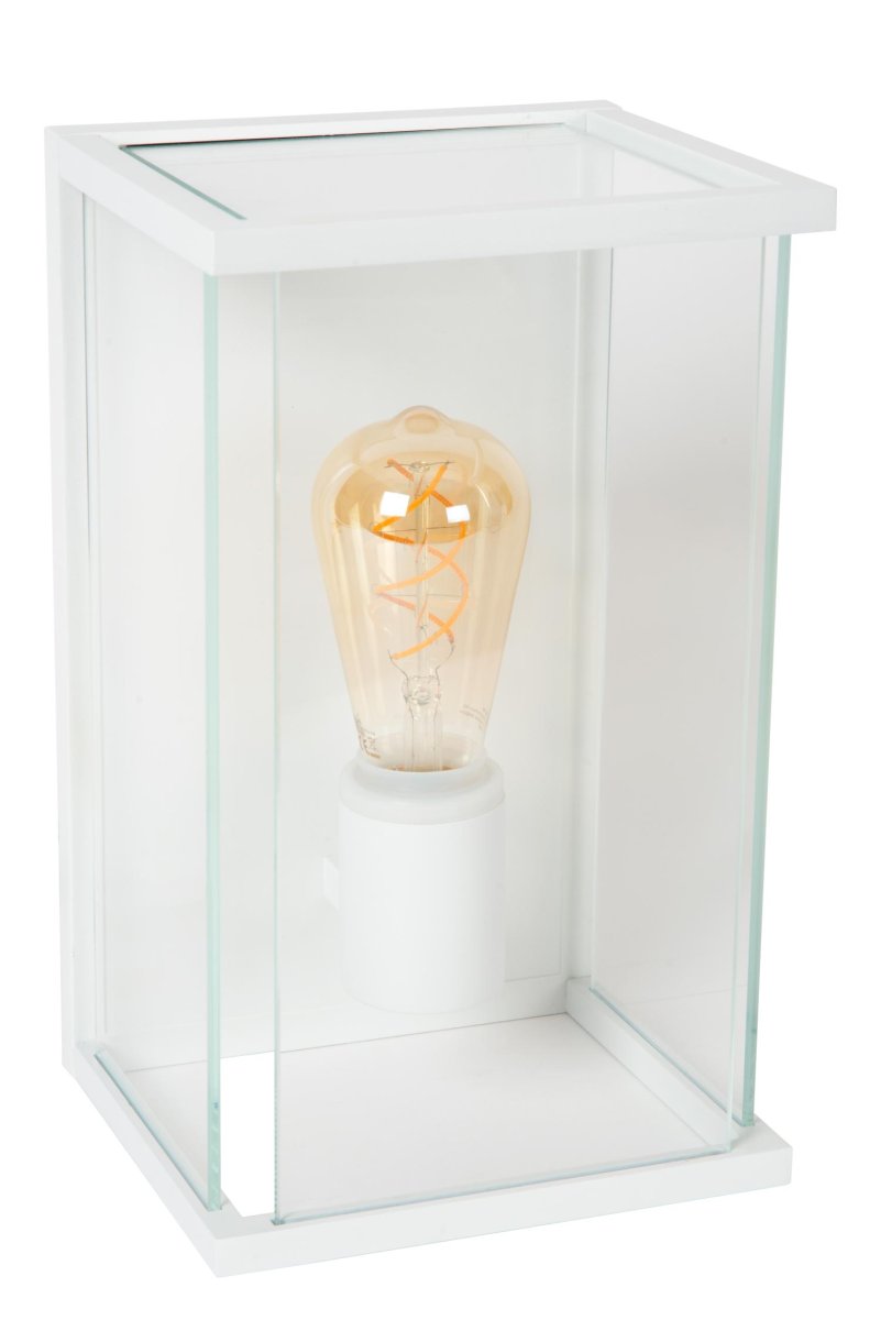Claire Hvit utendørslampe Fra Lucide - Utstyr Claire med en LED-lyskilde og skap stemningsfull belysning for koselige kvelder med familien.