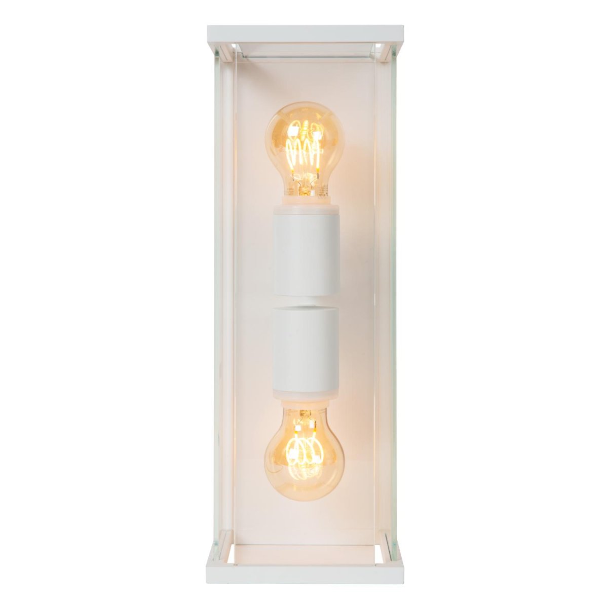Claire Hvit utendørslampe Fra Lucide - Med en IP-verdi på 54 er denne slitesterke vegglampen perfekt for utendørs bruk, for eksempel som stemningsbelysning ved inngangsdøren eller for å skape komfort i hagen eller på terrassen.