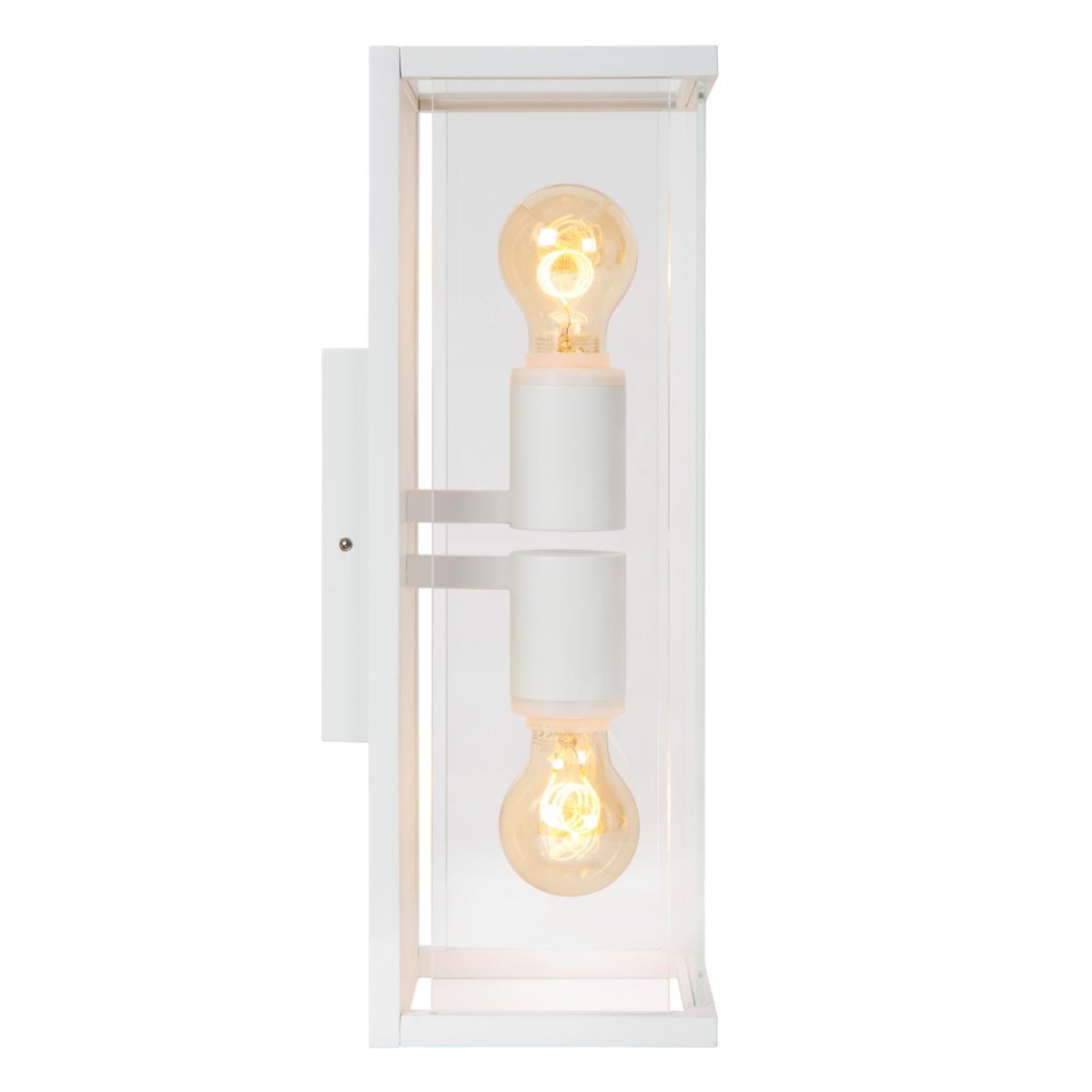 Claire Hvit utendørslampe Fra Lucide - Med en IP-verdi på 54 er denne slitesterke vegglampen perfekt for utendørs bruk, for eksempel som stemningsbelysning ved inngangsdøren eller for å skape komfort i hagen eller på terrassen.