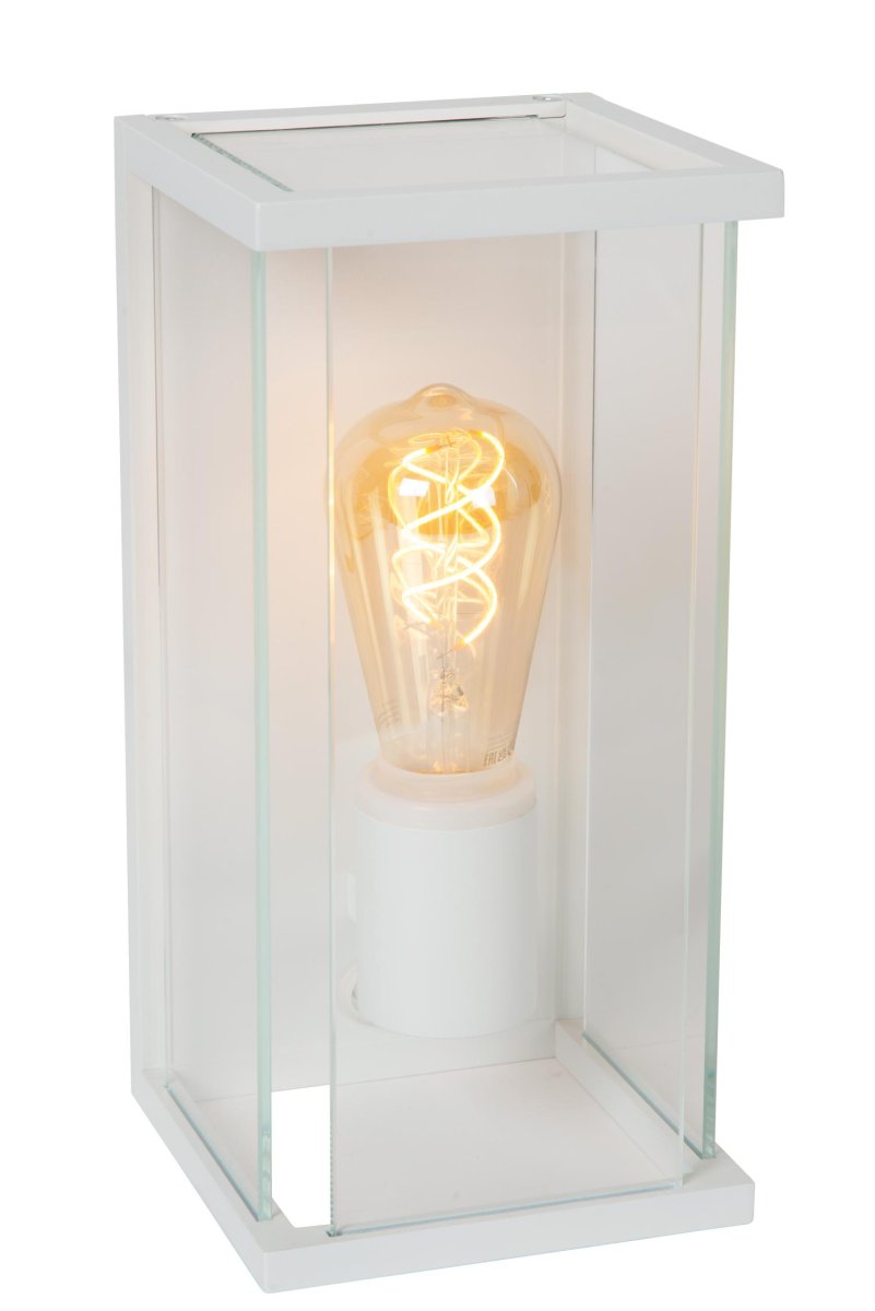 Claire Hvit utendørslampe Fra Lucide - Den er ideell som stemningsbelysning på; terrassen din eller for å fremheve fasadene til hjemmet ditt.