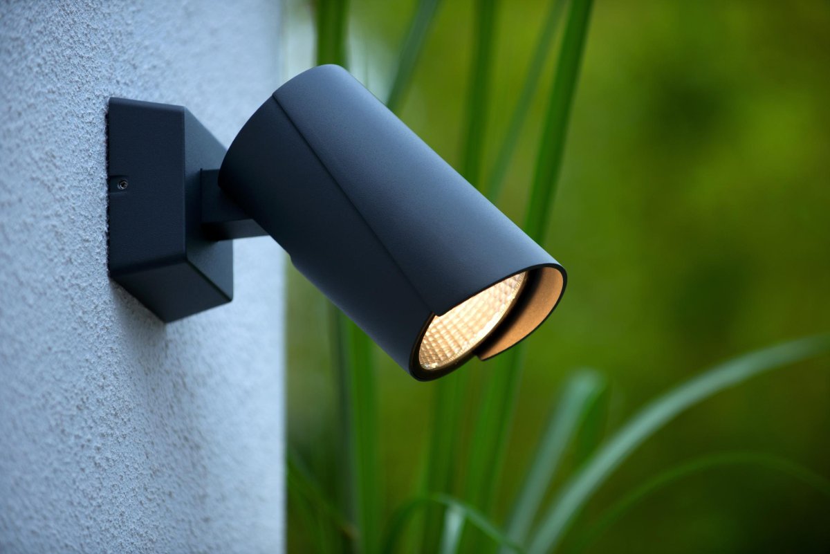 Manal Antrasitt utendørslampe Fra Lucide - Takket være skjermen er lyskilden beskyttet mot støv og smuss, noe som gir et klarere lys og bedre sikt.
