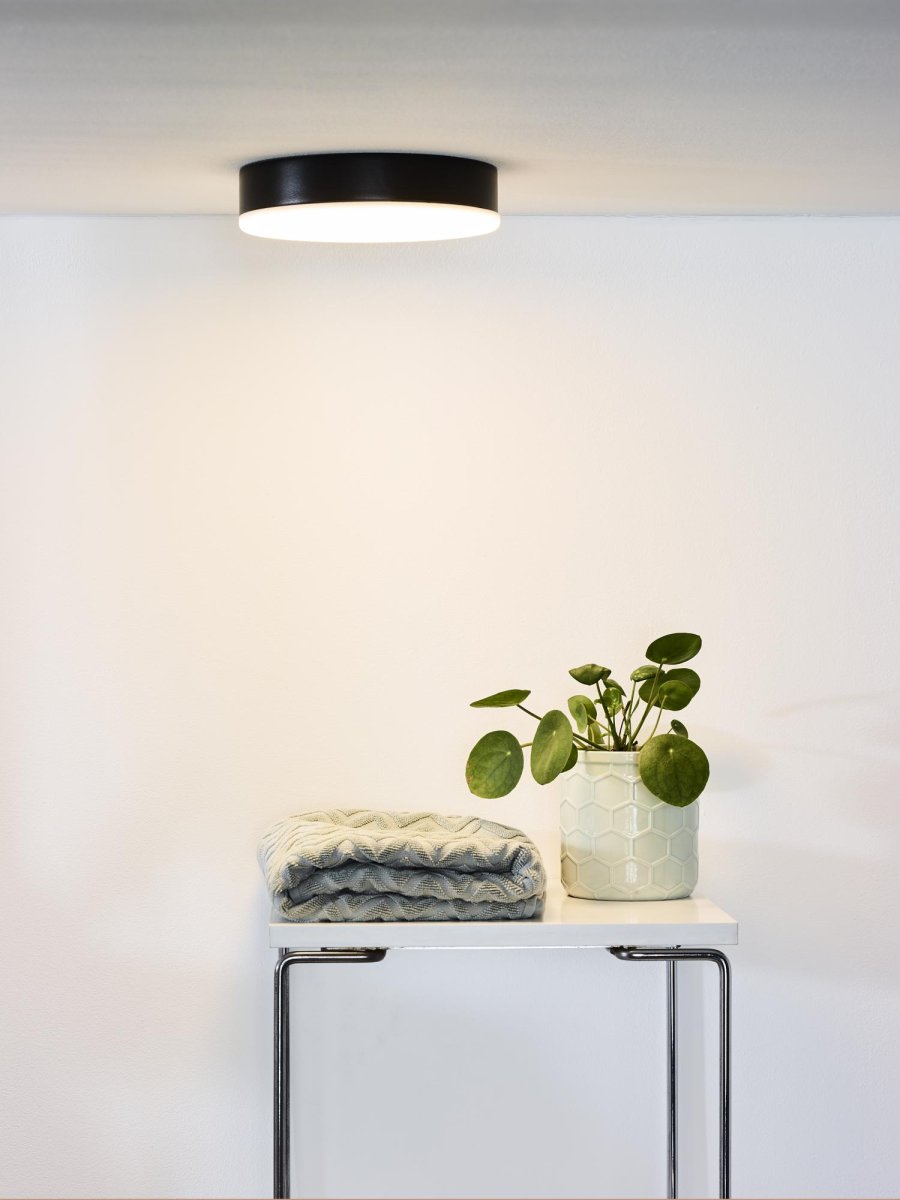 Ceres-Led Ø22 Svart baderomslampe Fra Lucide - Ceres monteres enkelt i taket for en pen og ren installasjon, og er spesialdesignet for sikker og langvarig bruk p&aring; badet.