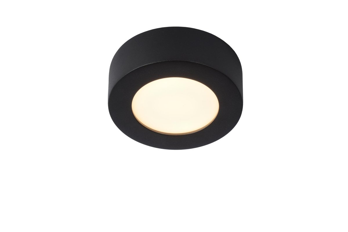 Brice-Led Ø12 Svart baderomslampe Fra Lucide - Utstyrt med LED-lamper fra den kjente produsenten Epistar, leverer Brice LED en høy lysstyrke og et jevnt, varmhvitt lys.
