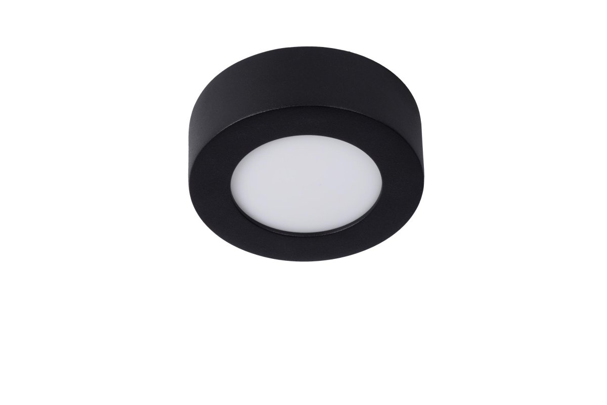 Brice-Led Ø12 Svart baderomslampe Fra Lucide - Utstyrt med LED-lamper fra den kjente produsenten Epistar, leverer Brice LED en høy lysstyrke og et jevnt, varmhvitt lys.