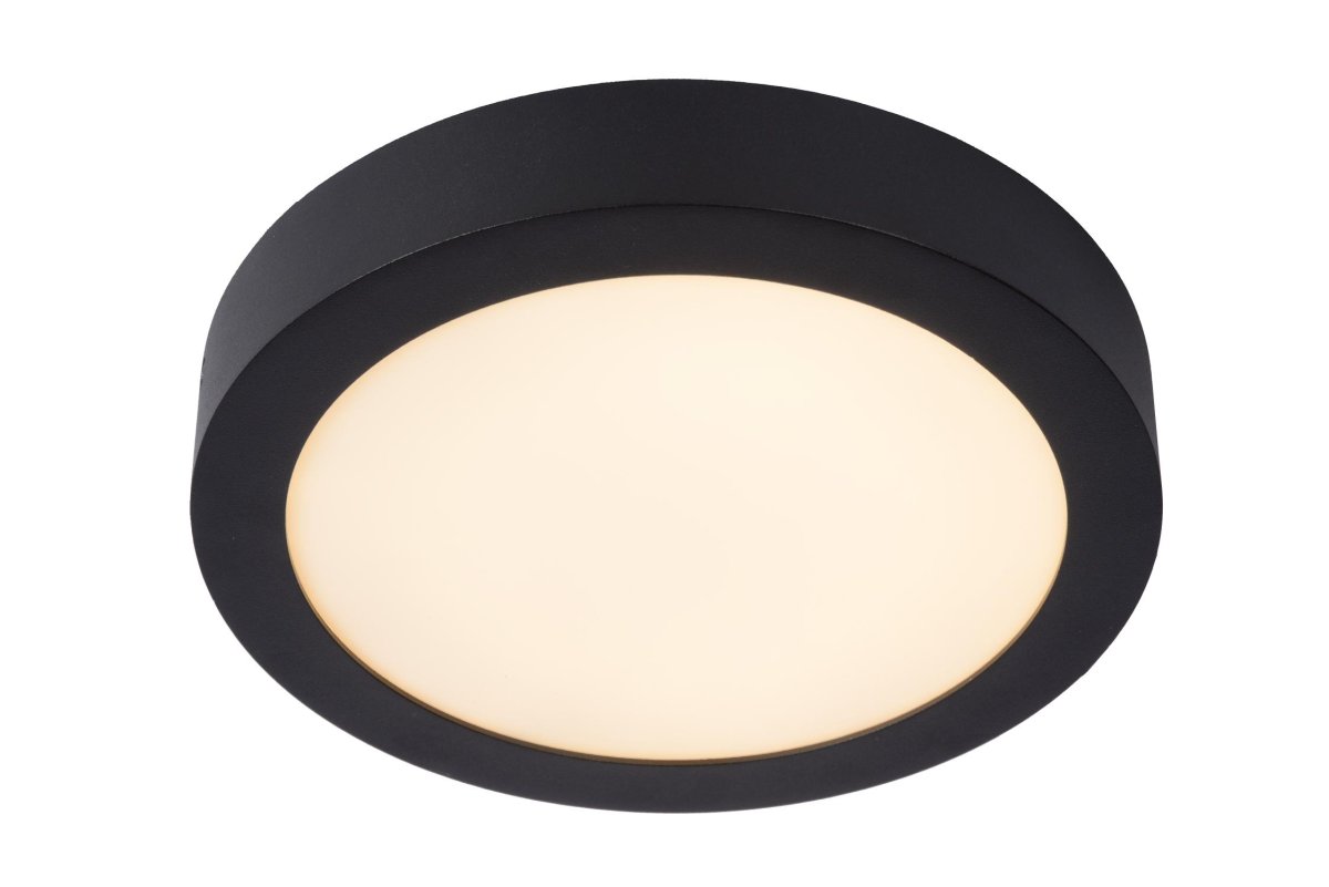 Brice-Led Ø24 Svart baderomslampe Fra Lucide - Hver modell i Brice LED-serien (rund eller firkantet) er utstyrt med kvalitets-LED fra den kjente produsenten Epistar, som gir høy lysstyrke og jevn, varmhvit lysfordeling.