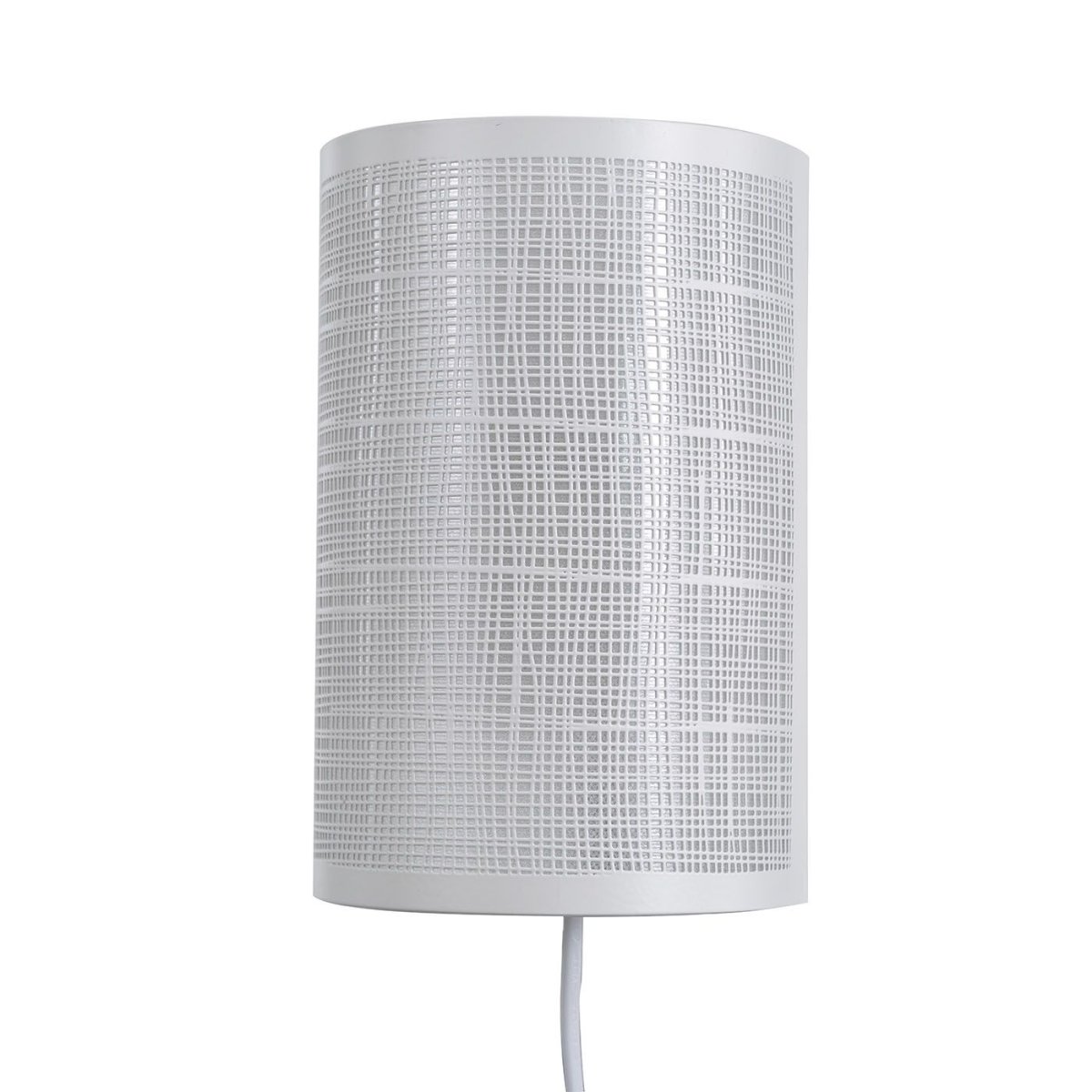 Linn 20cm Hvit vegglampe Fra Oriva - Den unike skjermen med perforert mønster gir et vakkert lysspill som skaper en atmosfærisk atmosfære i rommet.