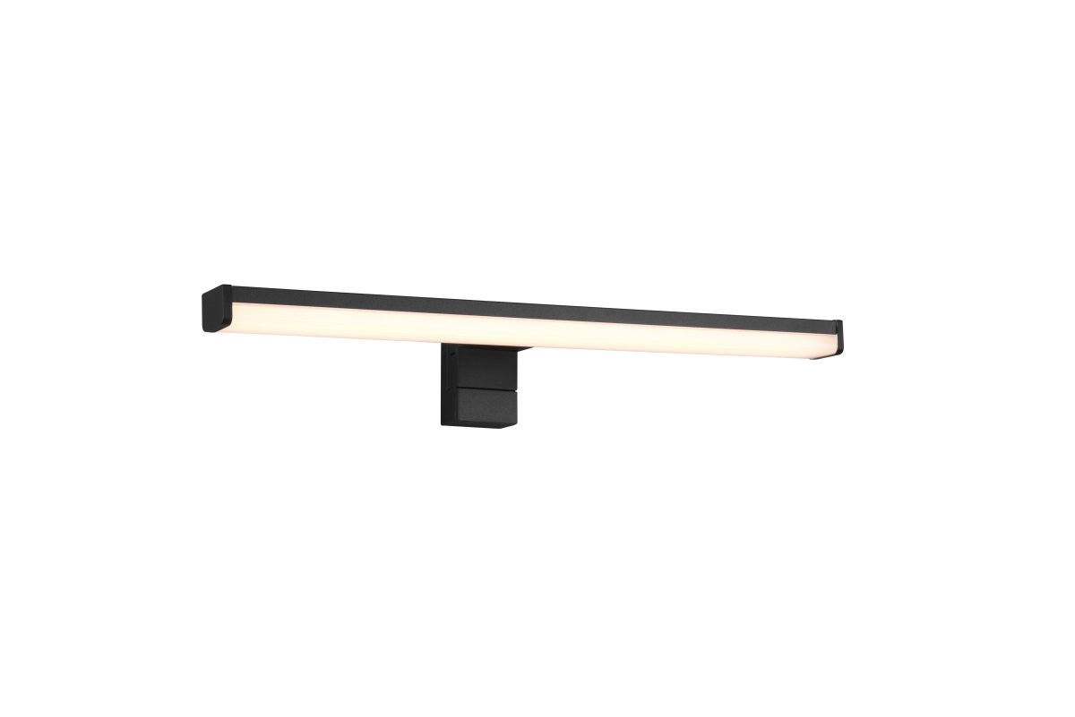 Lino 40cm Svart baderomslampe Fra Trio Lighting - Den har IP44-beskyttelse, noe som gjør den perfekt for bad, og den slanke designen med matt svart finish passer inn i mange dekorer.