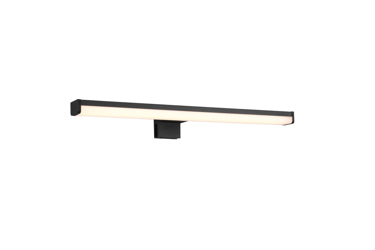 Lino 40cm Svart baderomslampe Fra Trio Lighting - Den har IP44-beskyttelse, noe som gjør den perfekt for bad, og den slanke designen med matt svart finish passer inn i mange dekorer.