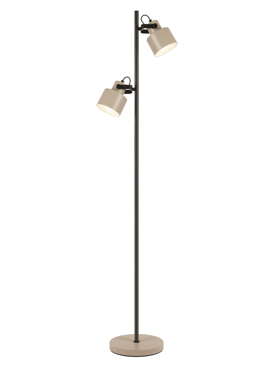 Zoom bilde av City 2 Beige/svart gulvlampe Fra Aneta Lighting - City-gulvlampen har et moderne og stilig design med en stilig kombinasjon av svart og beige metall.